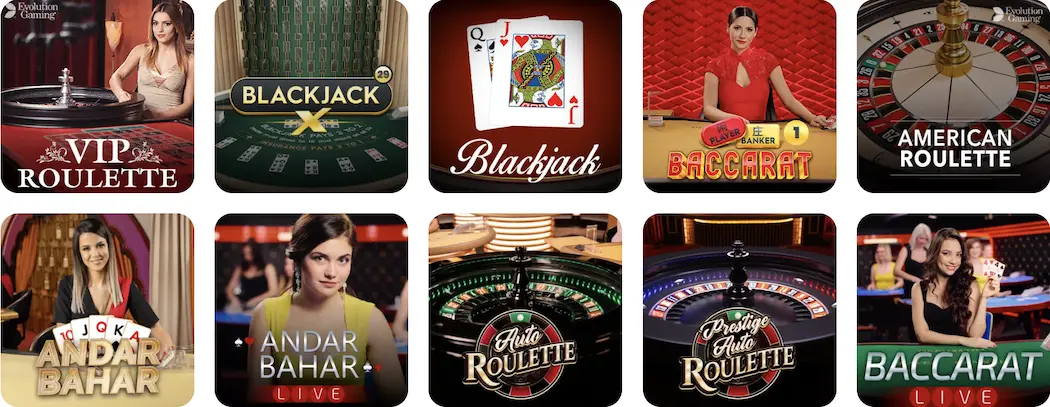 LuckyStart Casino Live games section