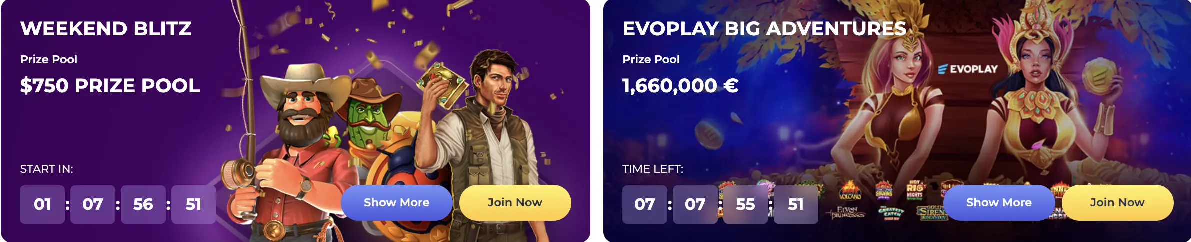 Current tournaments at casino Lucky Start